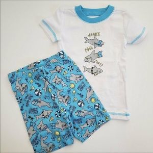 Gymboree 4T New Shark Pajamas Shorts Shirt Set